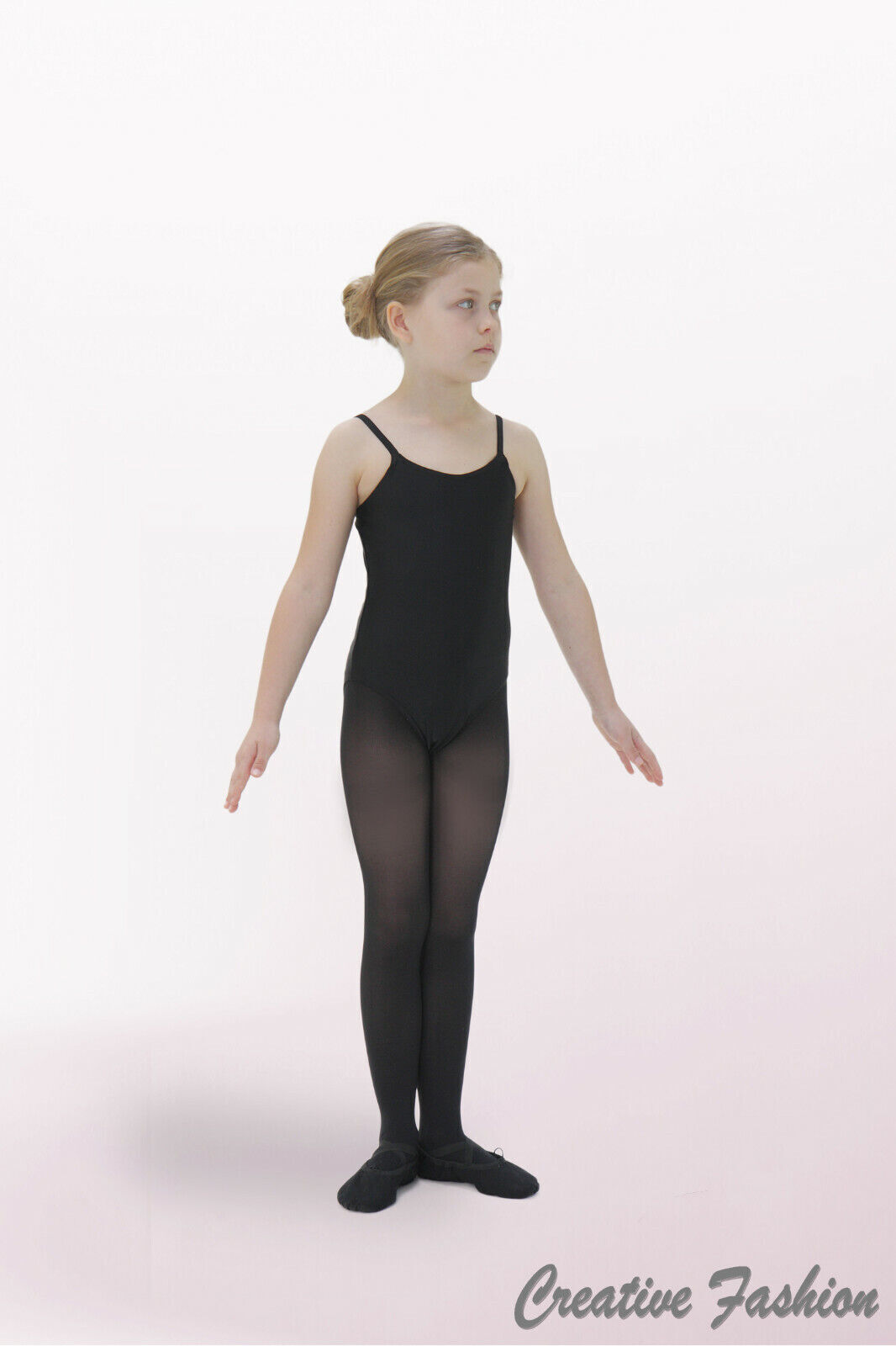 Trikot Spaghettiträger K310 schwarz Baumwolle und Glanz